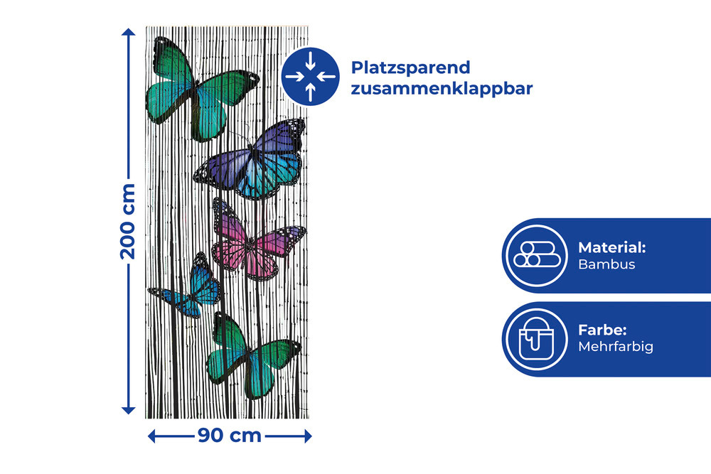 Bambusvorhang Mod. Schmetterlinge  90 x 200 cm