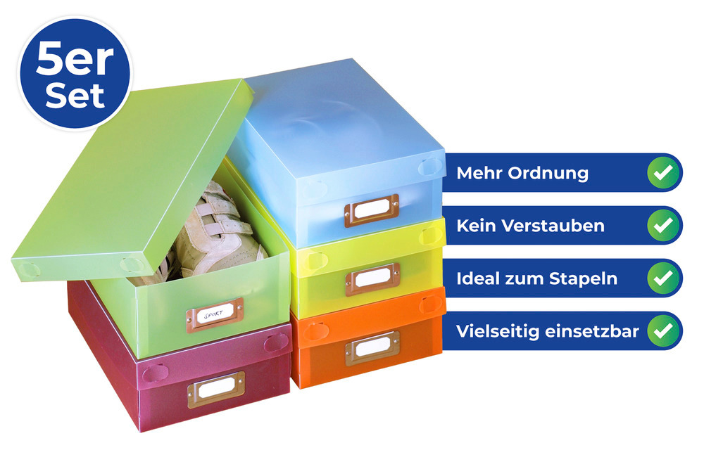 Multi-Boxen, 5er Set  für Schuhe bis Größe 40