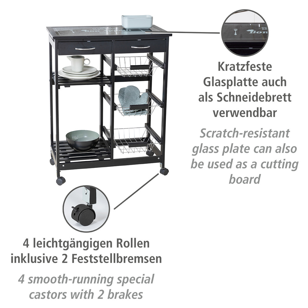 Küchenwagen Mod. Bon Appetit  Küchenregal, aus MDF