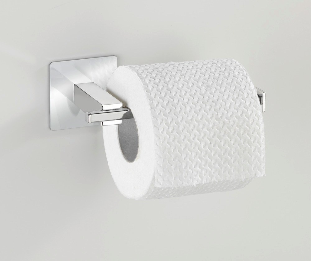 Turbo-Loc® Edelstahl Toilettenpapierhalter ohne Deckel Quadro  rostfrei, Befestigen ohne bohren