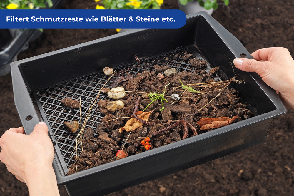 Gartensieb mit verstellbarem Siebeinsatz  mit extra-großer Siebfläche