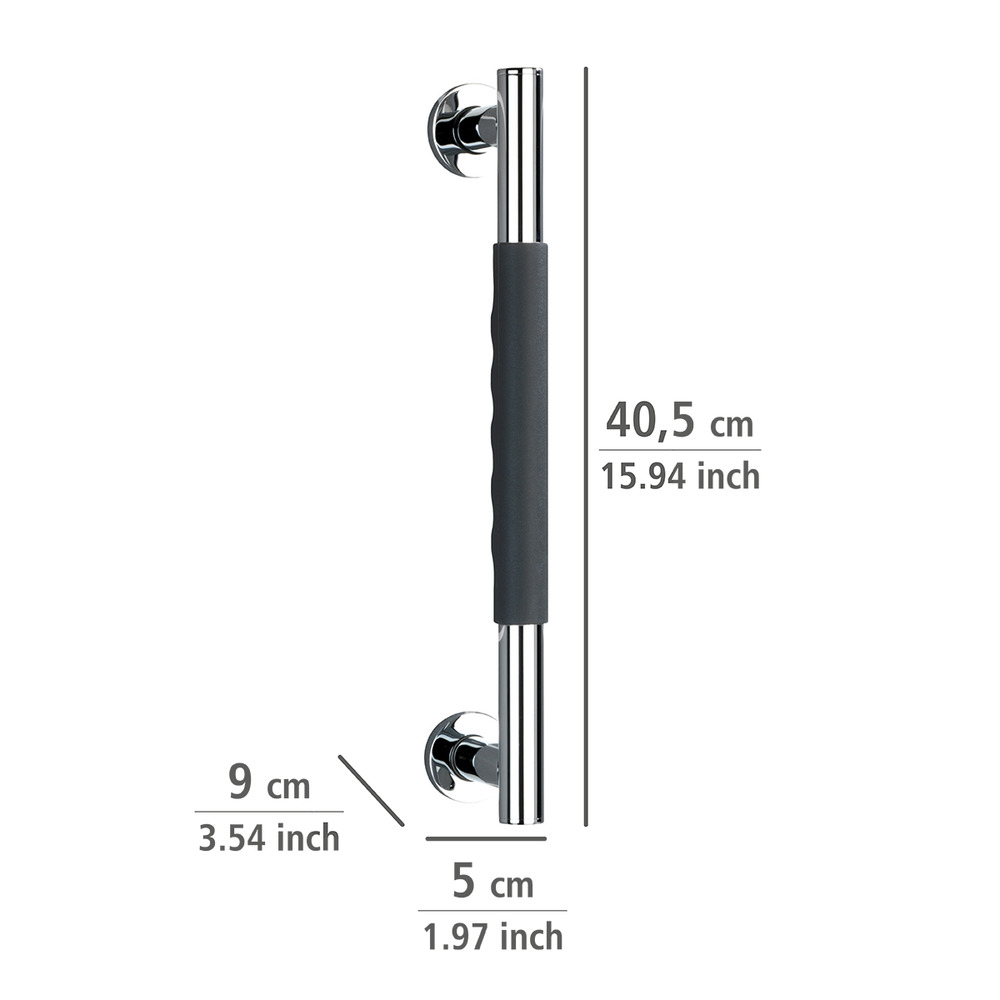 Edelstahl Wandhaltegriff Mod. Secura 40,5 cm  Bad-Sicherheitsgriff, belastbar bis 120 kg