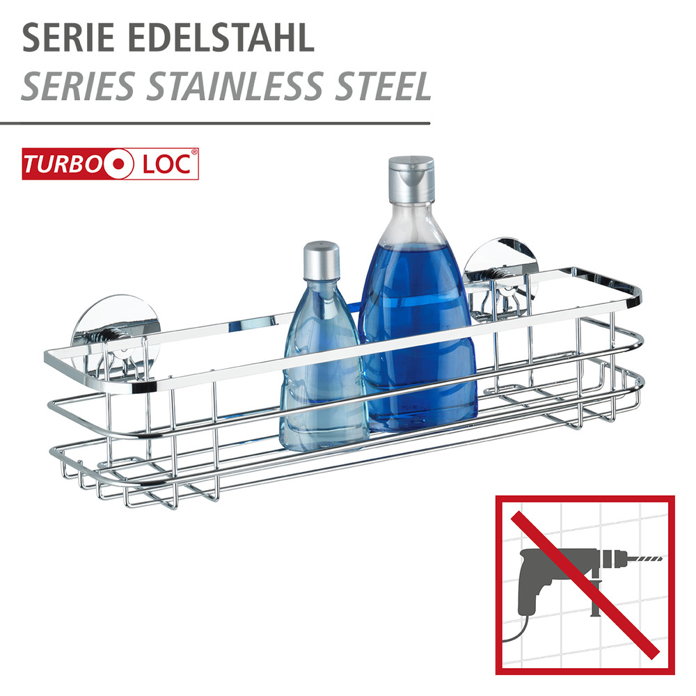 Turbo-Loc® Edelstahl Maxiablage  rostfrei, Befestigen ohne bohren