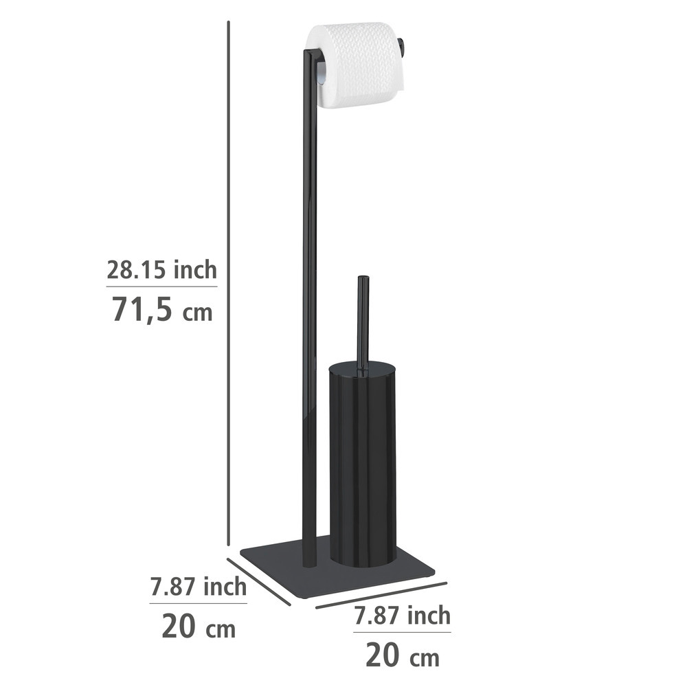 Stand WC-Garnitur Mod. Recco Schwarz  aus lackiertem Stahl