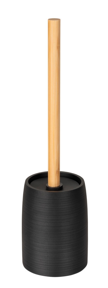 WC-Garnitur Mod. Altavalle, schwarz, polyresin, bambus, Ø10,5x38,5 cm  freistehend, hochwertiges polyresin