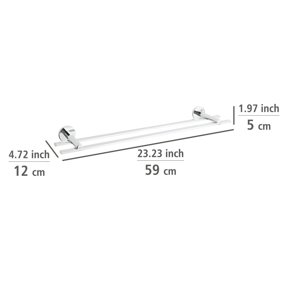 UV-Loc® Badetuchstange Duo Mod. Isera 60 cm  Befestigen ohne Bohren mit innovativem Klebesystem