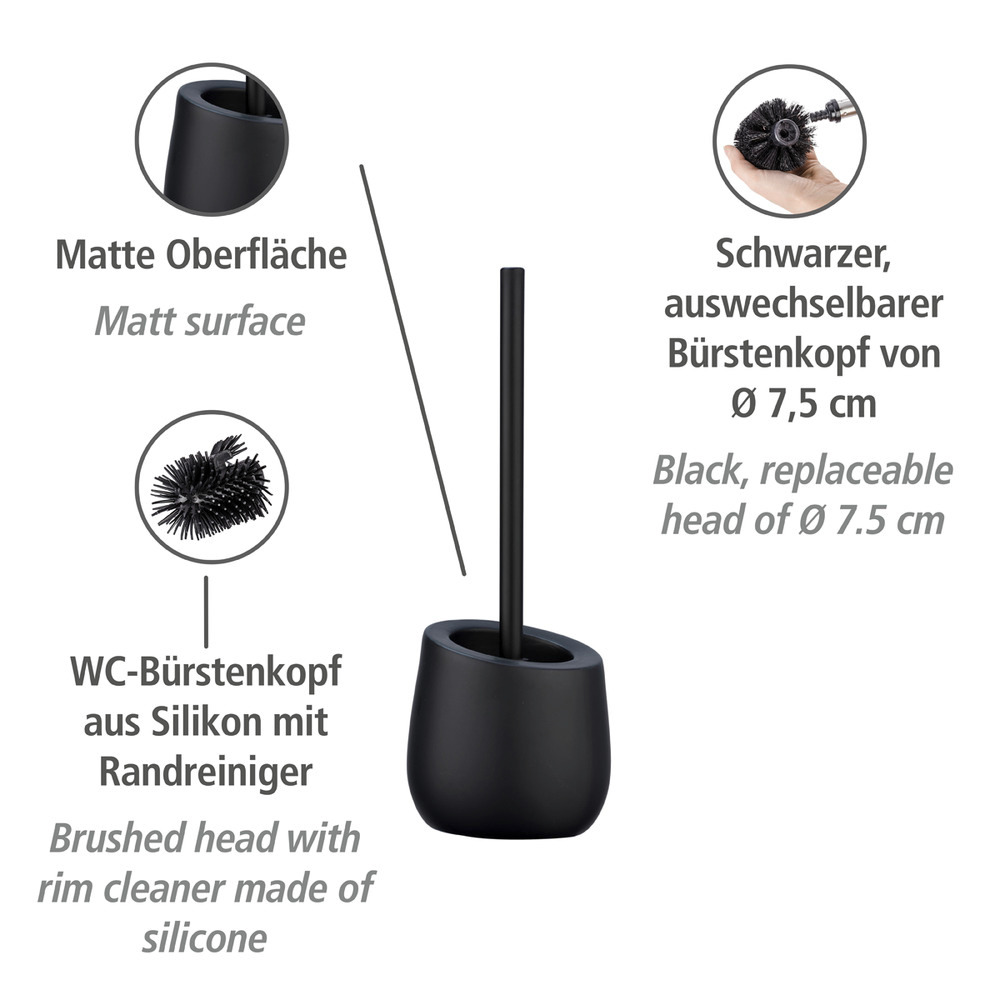 Bad-Accessoire-Set Mod. Badi Schwarz, 3-teilig  