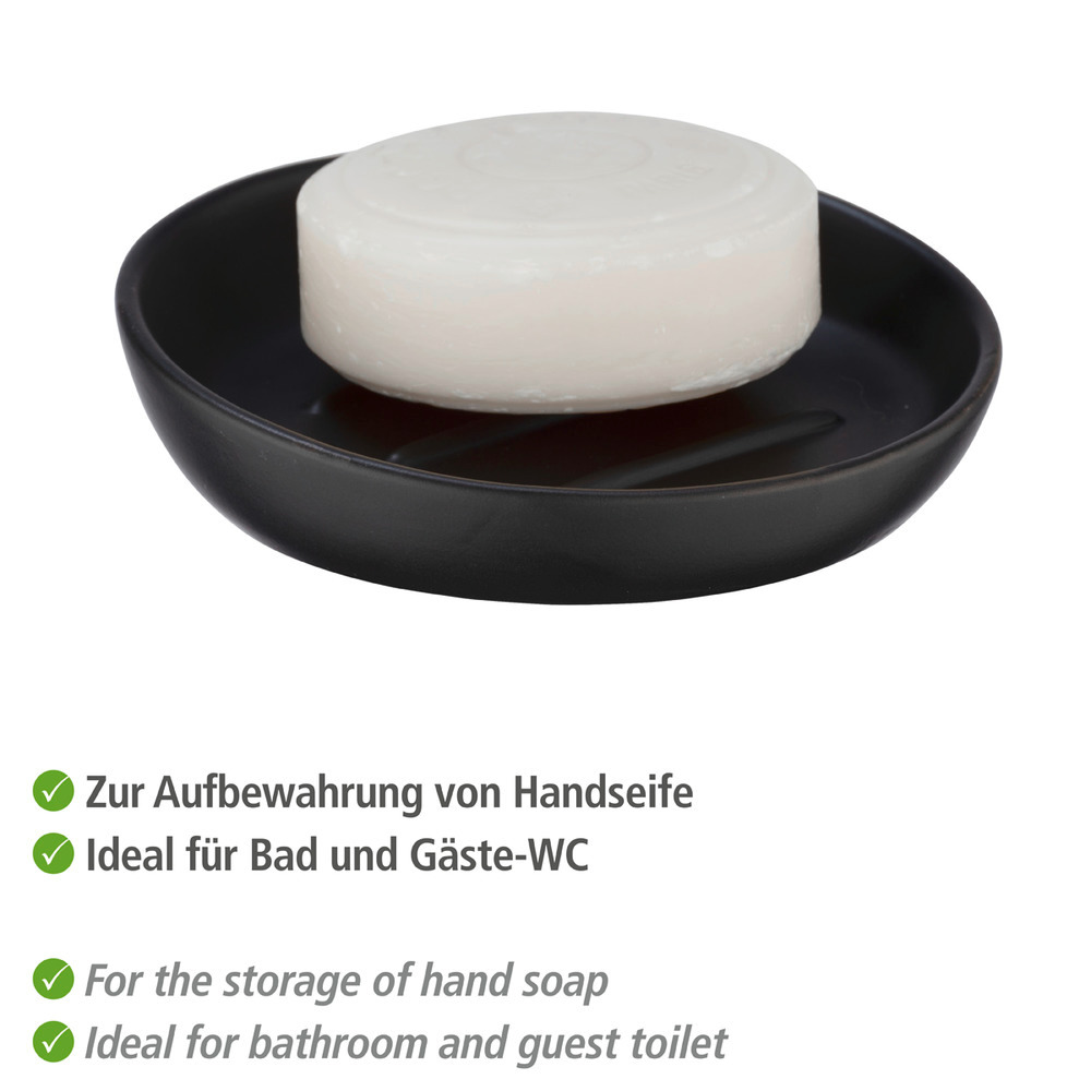 Seifenablage Mod. Badi Schwarz  hochwertige Keramik