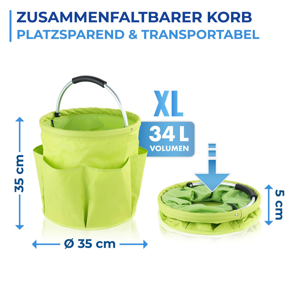 Garten Caddy XL Grün  Mit 6 Außentaschen