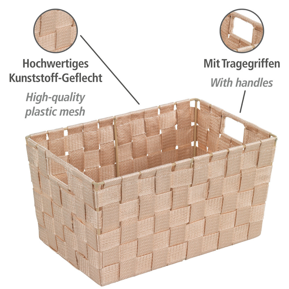 Aufbewahrungskorb Mod. Adria S Beige  Kunststoff-Geflecht