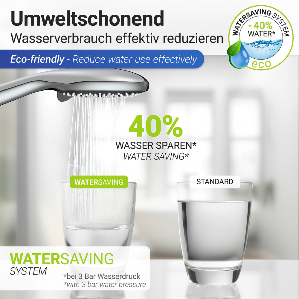 Duschkopf Watersaving Grau Ø 11 cm  Ø 11 cm