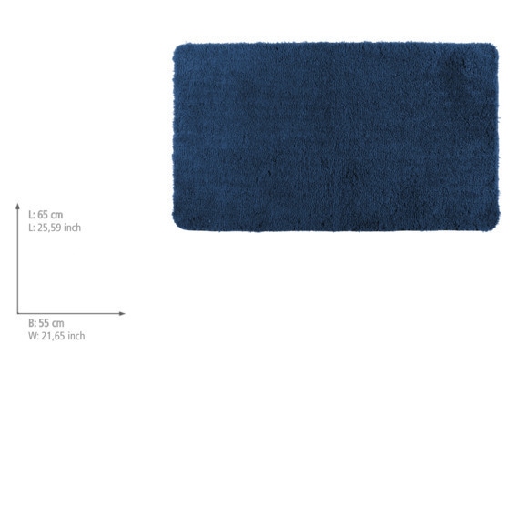 Badteppich Mod. Belize Marine Blue  55 x 65 cm, Mikrofaser