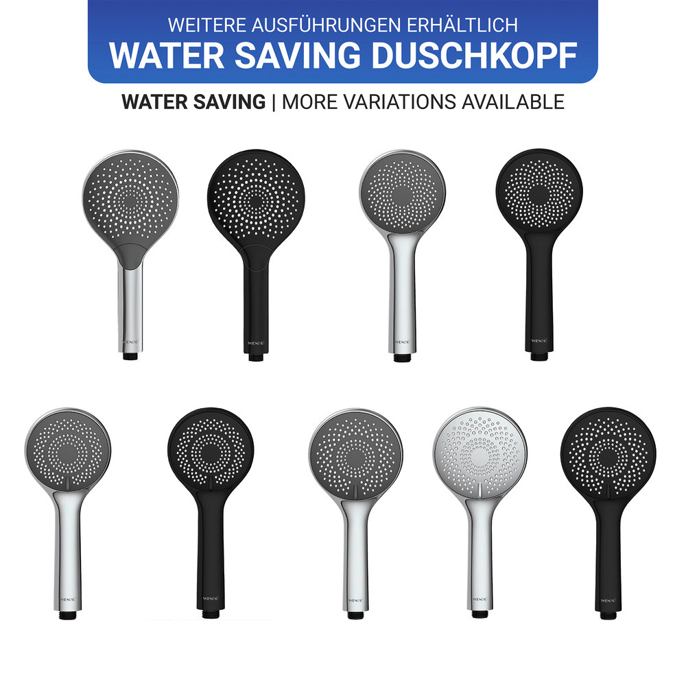 Duschkopf Watersaving Schwarz matt  Ø 11 cm