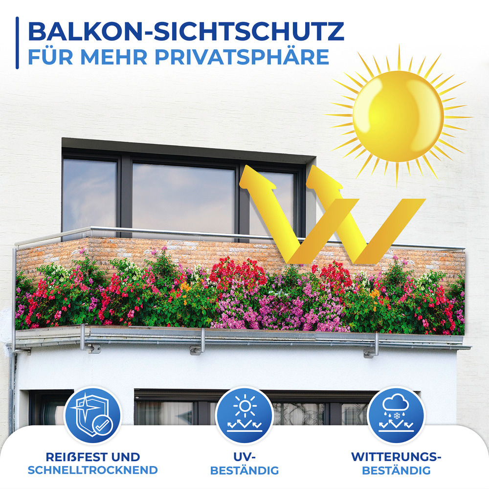 Balkon-Sichtschutz, 5 m  UV- und witterungsbeständig