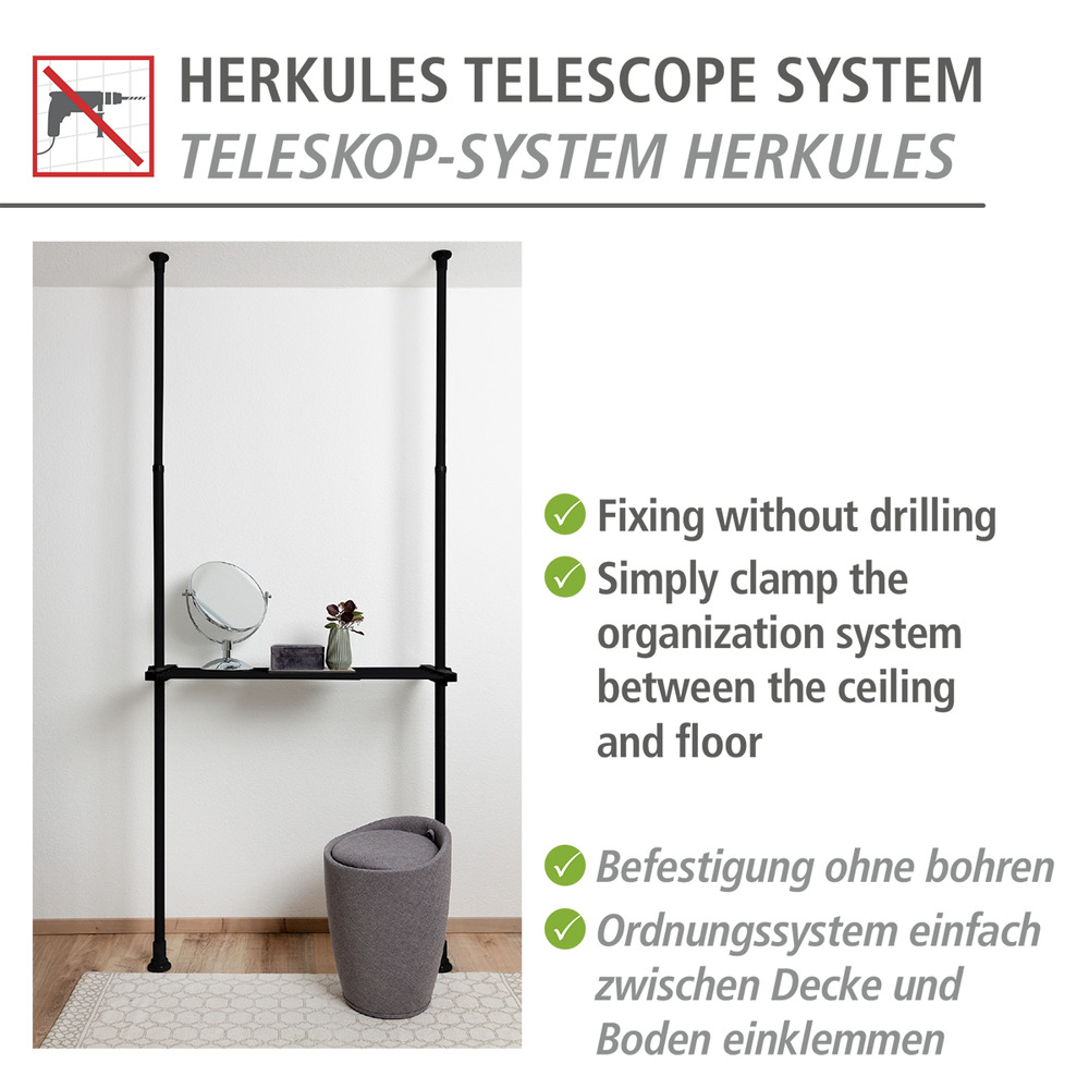 Regalboden Mod. Herkules Schwarz  passend zum Teleskop-System Herkules