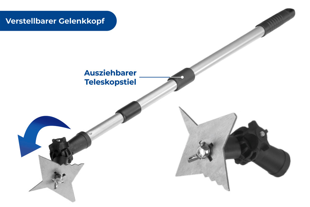 4-Zack-Fugenkratzer  mit ausziehbarem Teleskopstiel 