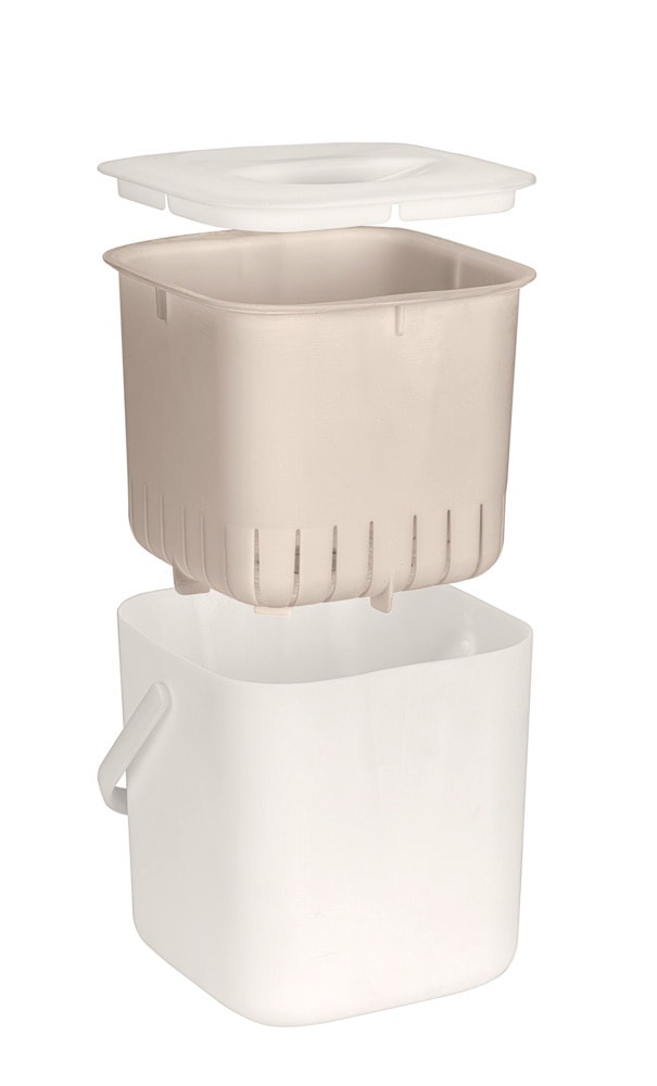 Abfallsammler Mod. CINDY, creme, Kunststoff, 18x18x19 cm, 3L spülmaschinengeeignet und kompakt Abfallsammler Mod. CINDY, creme, Kunststoff, 18x18x19 cm, 3L spülmaschinengeeignet und kompakt