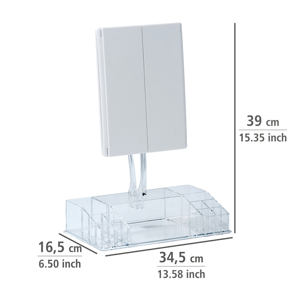 LED-Standspiegel mit Organizer Fanano  Leuchtspiegel