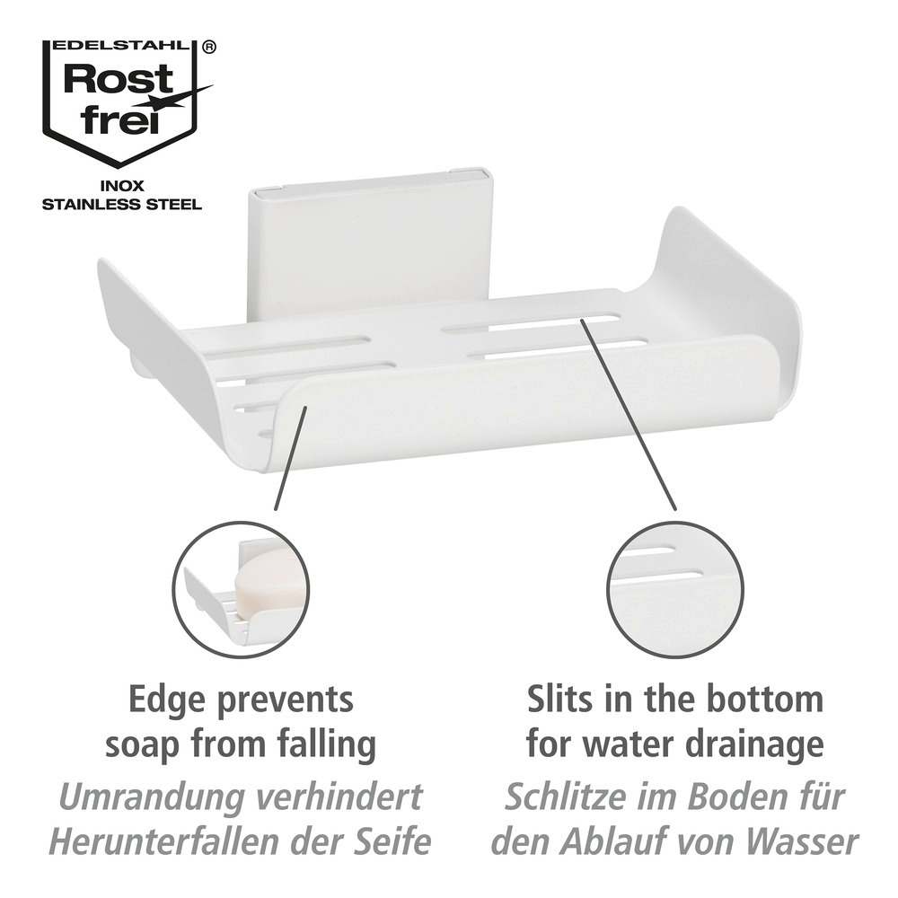 Turbo-Loc® Seifenablage Mod. Ovaro White matt  aus Edelstahl