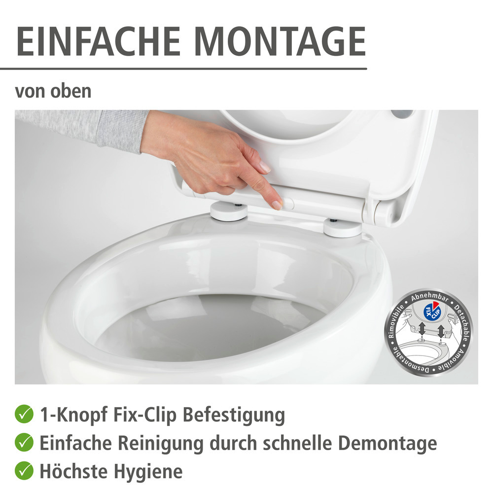 Weißer Toilettensitz Mod. Tavola mit Absenkautomatik in Duroplast  Weißer Toilettensitz Tavola mit Absenkautomatik in Duroplast