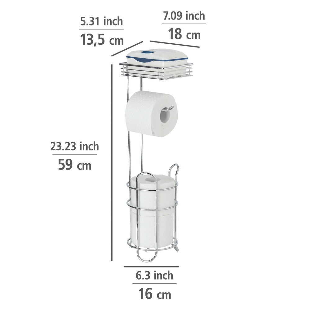 Toilettenpapierhalter mit Ablage und Ersatzrollenhalter in Chrom  Chrom
