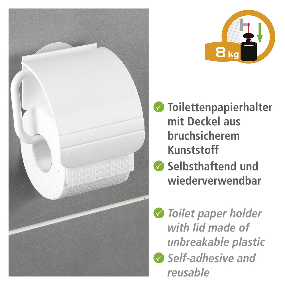 Static-Loc® Toilettenpapierhalter Osimo Weiß  Befestigen ohne bohren