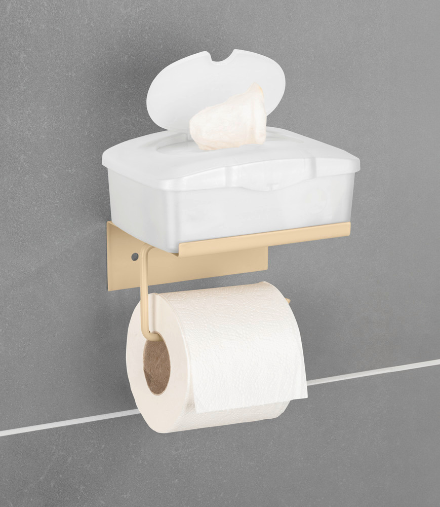 Toilettenpapierhalter Mod. Desulo Beige  mit Ablage