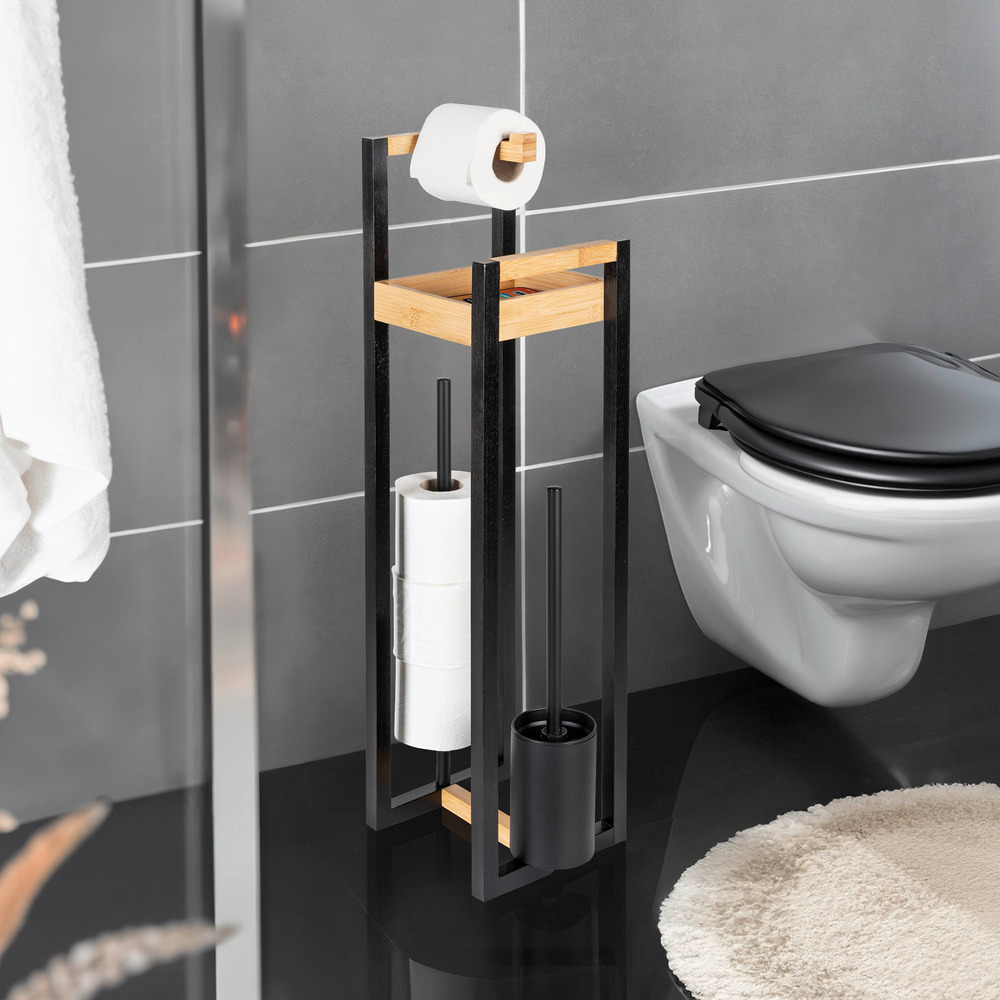 4 in 1 Stand WC-Garnitur Mod. Braidi  aus FSC® zertifiziertem Bambus