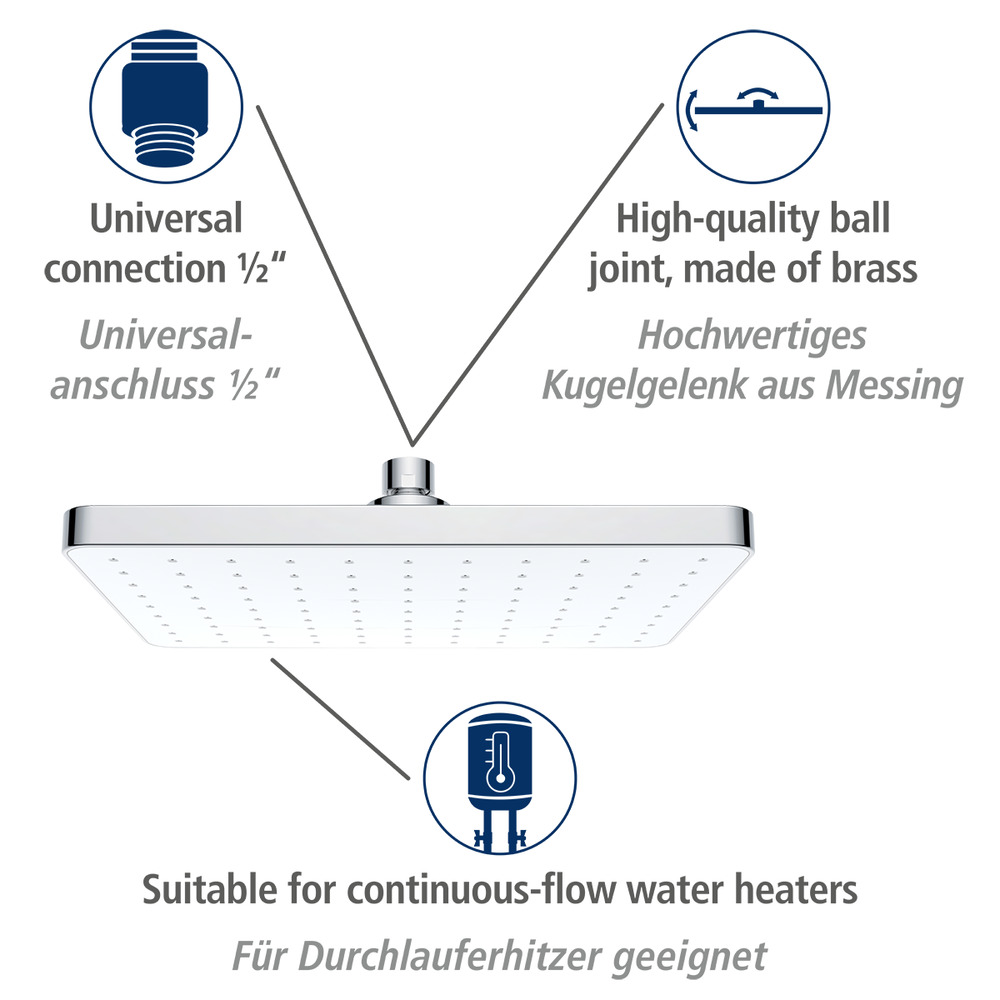 Regenduschkopf Automatic Cleaning  mit automatischem Reinigungssystem