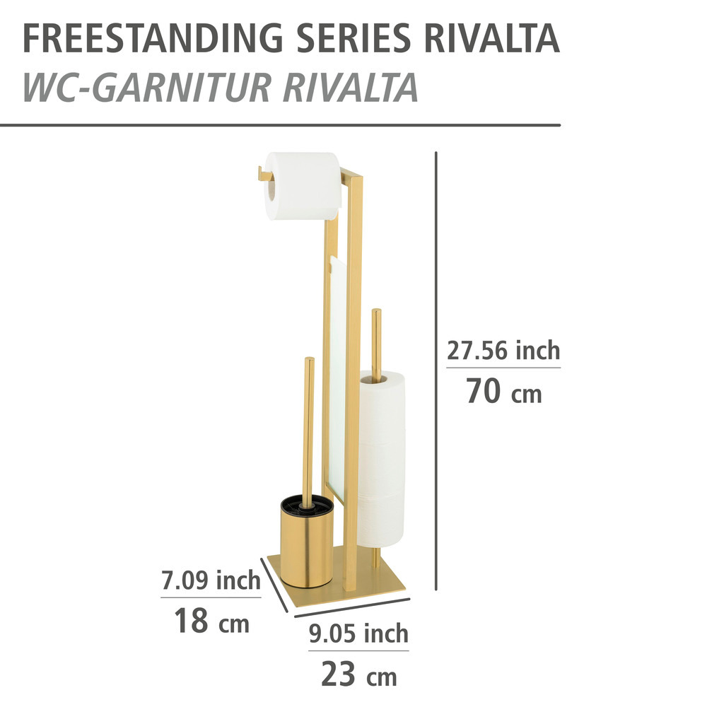 Stand WC-Garnitur Mod. Rivalta Gold  Edelstahl rostfrei