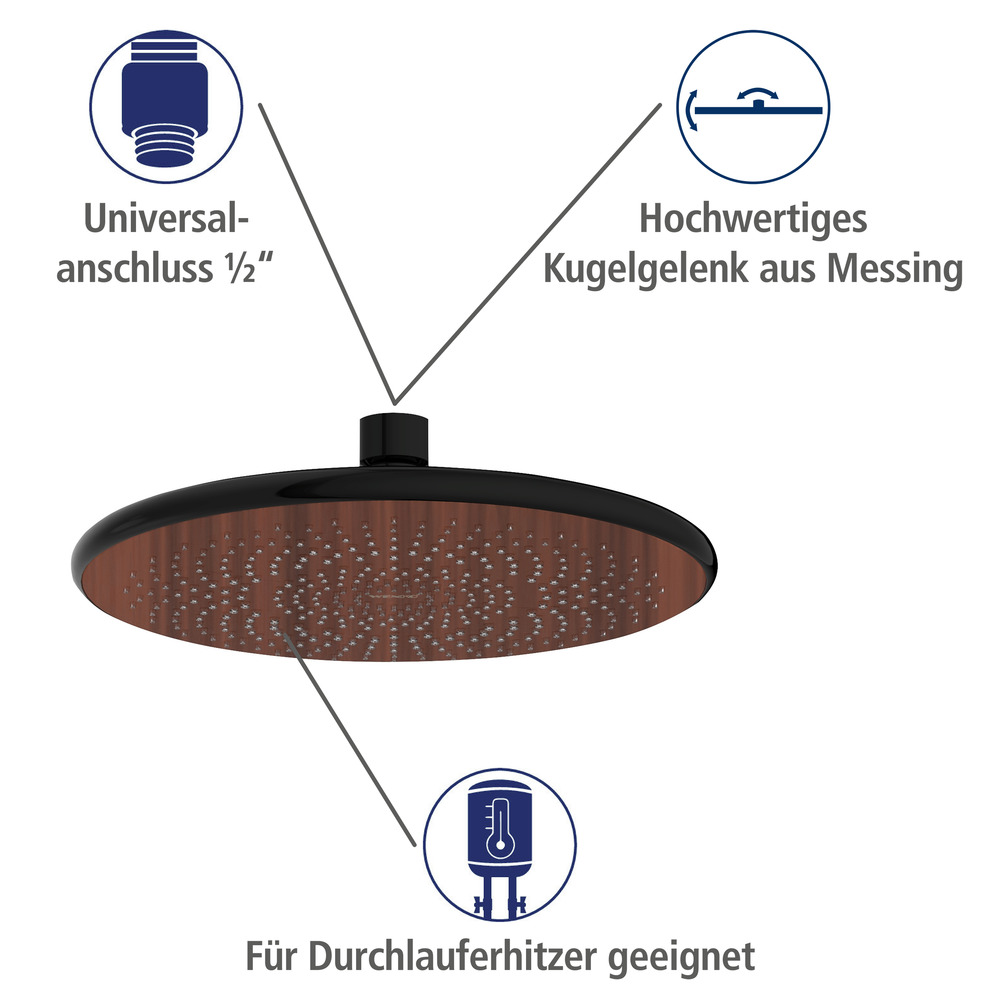 Regenduschkopf Watersaving Wood  Ø 22,5 cm