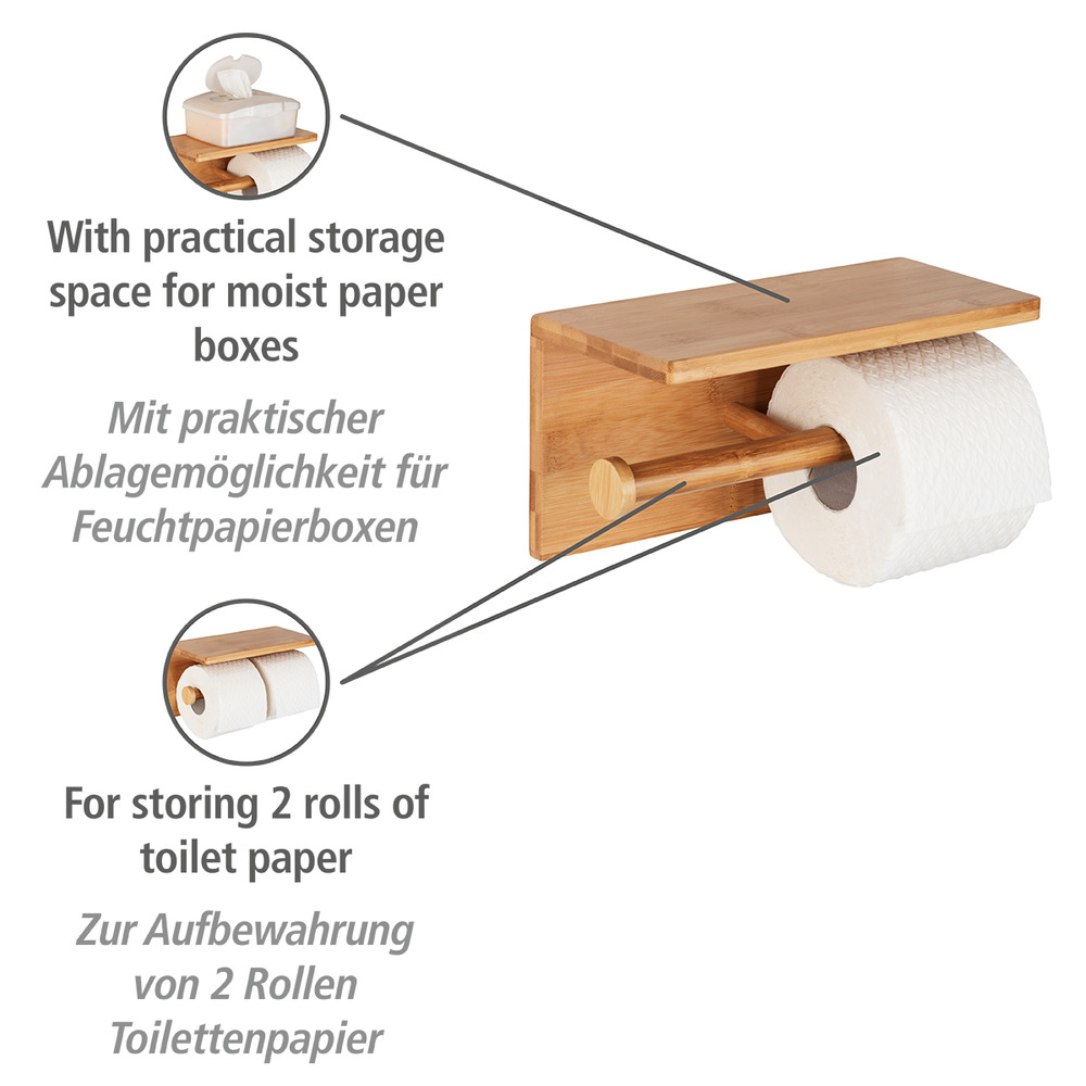 Toilettenpapierhalter Duo Mod. Bambusa  aus Bambus