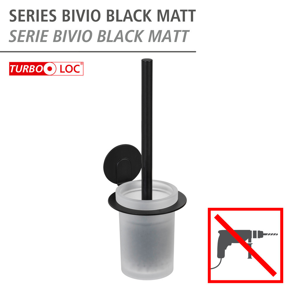 Turbo-Loc® WC-Garnitur Mod. Bivio Black matt  aus satiniertem Glas