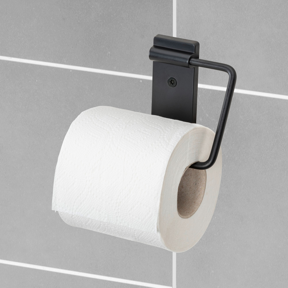 Toilettenpapierhalter Mod. Basic Black  aus Edelstahl