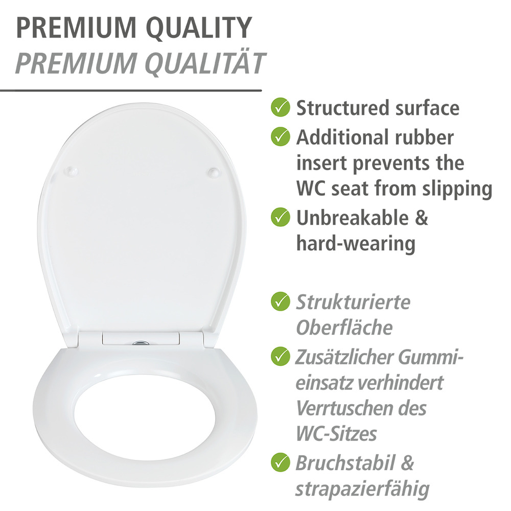 Premium WC-Sitz Mod. Mediaster mit Relief  Duroplast, mit Absenkautomatik