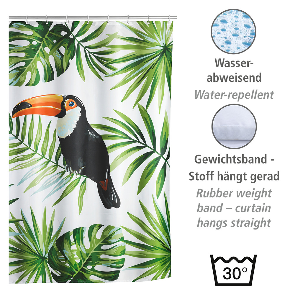 Duschvorhang Mod. Tucan  Polyester, 180 x 200 cm, waschbar