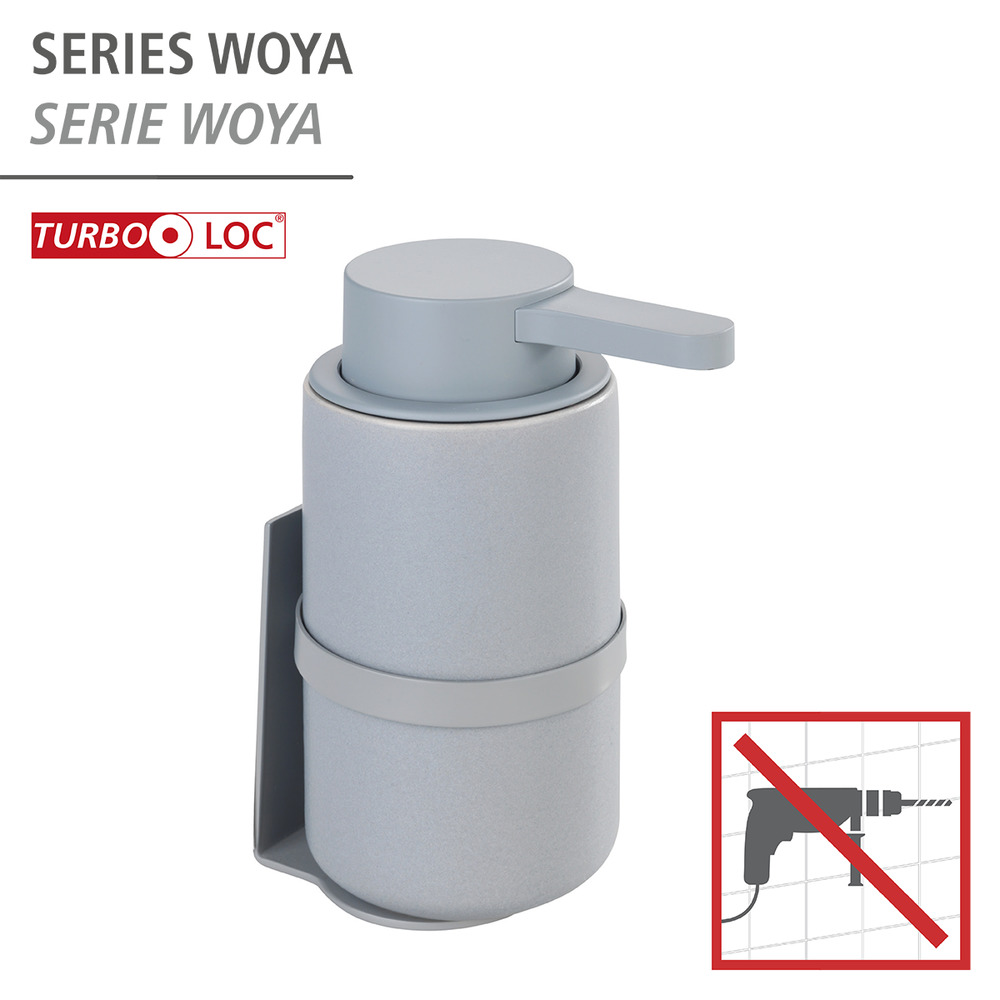 Wand Seifenspender Mod. Woya, Grau  Keramik-Seifenspender, 250 ml