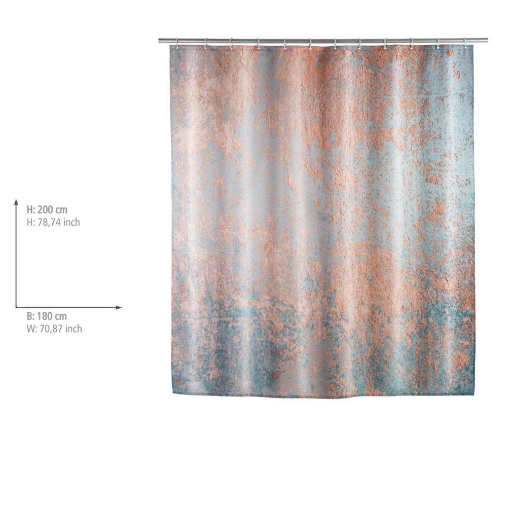 Anti-Schimmel Duschvorhang Mod. Agate  Textil (Polyester), 180 x 200 cm, wasserabweisend, waschbar