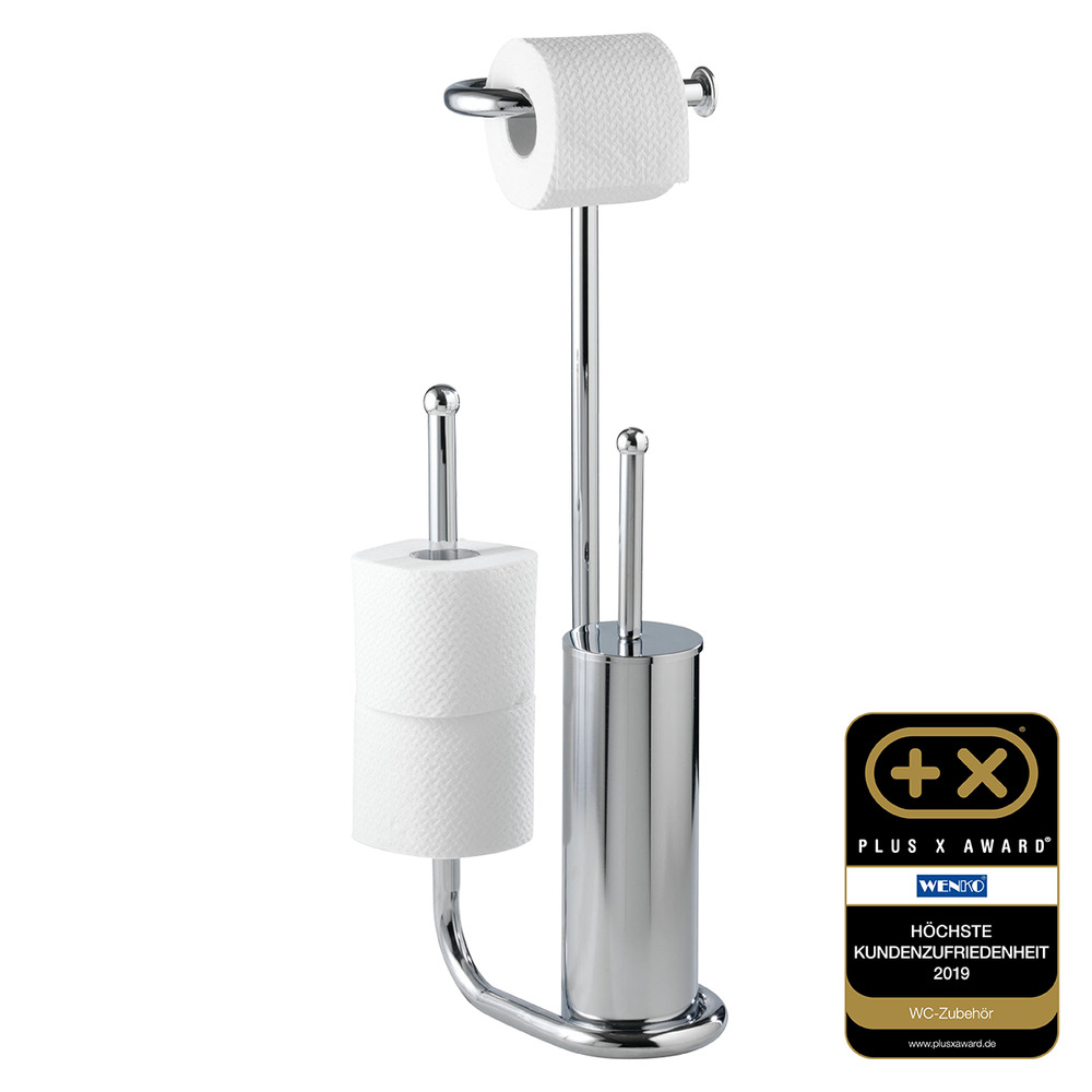 Stand WC-Garnitur Universalo Chrom  mit Ersatzrollenhalter