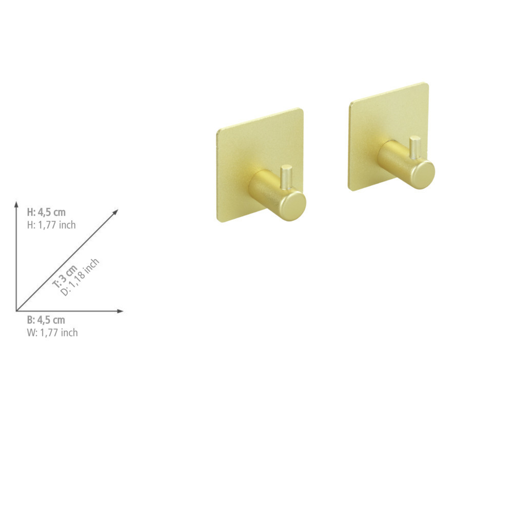 Wandhaken Mod. Ureo Gold, 2er  aus Aluminium