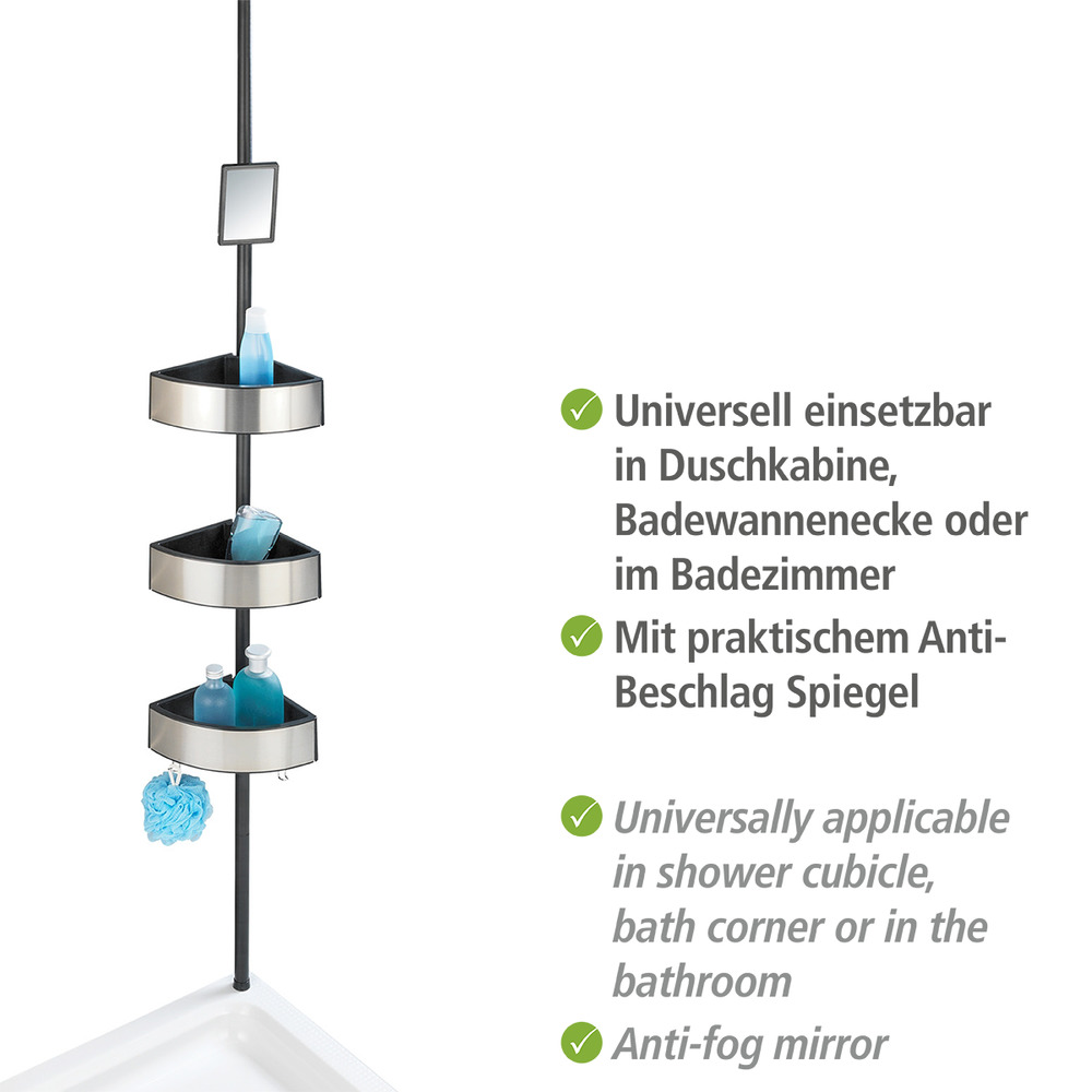 Teleskop-Duschecke Mod. Premium Big Black  Edelstahl rostfrei