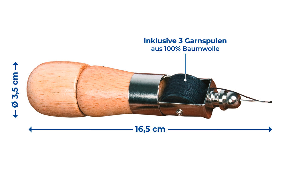 Nähahle inklusive 2 Ersatzspulen  inklusive 2 Ersatzspulen