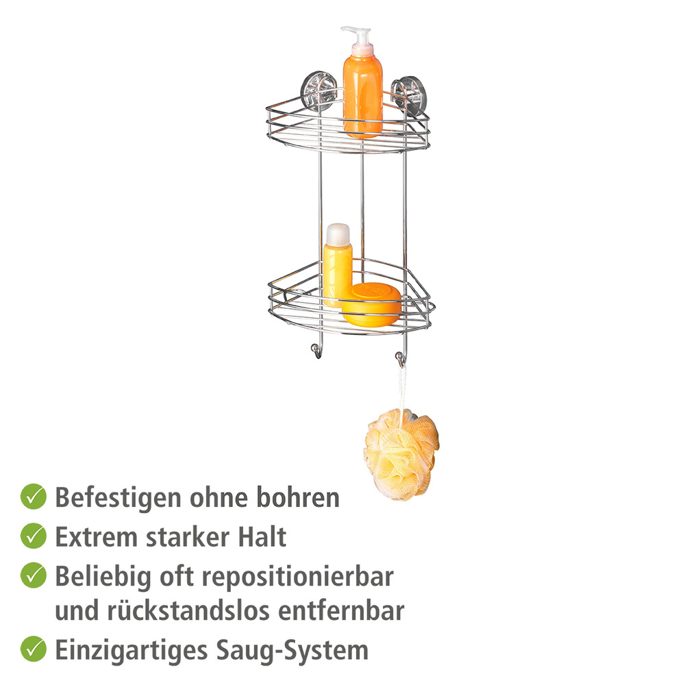 Vacuum-Loc® Eckregal 2 Etagen  Befestigen ohne bohren