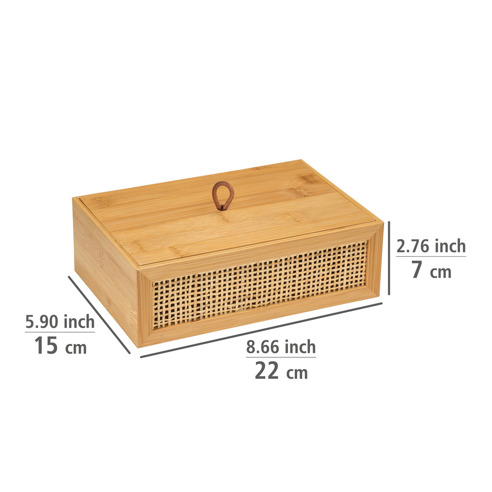 Badbox Allegre L mit Deckel  aus Bambus und Rattan