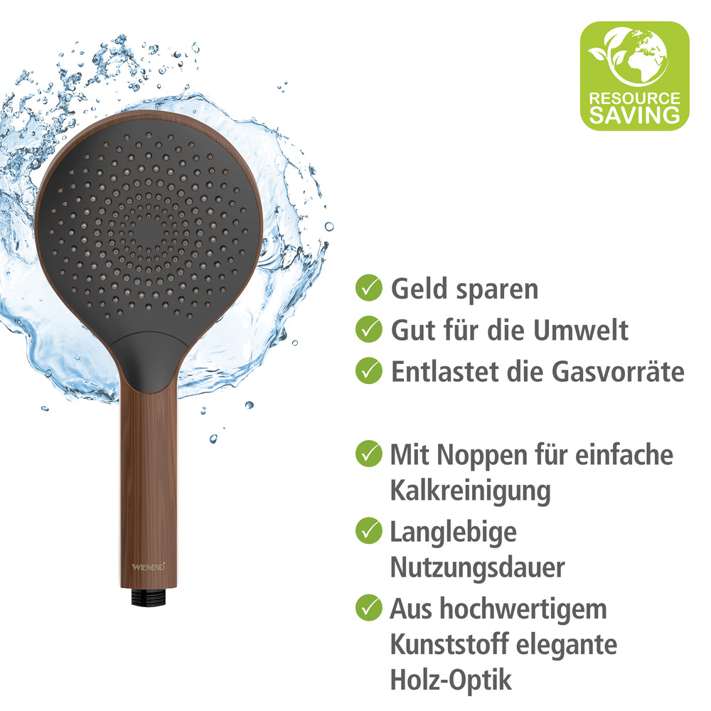 Duschkopf Watersaving Wood  Ø 12 cm