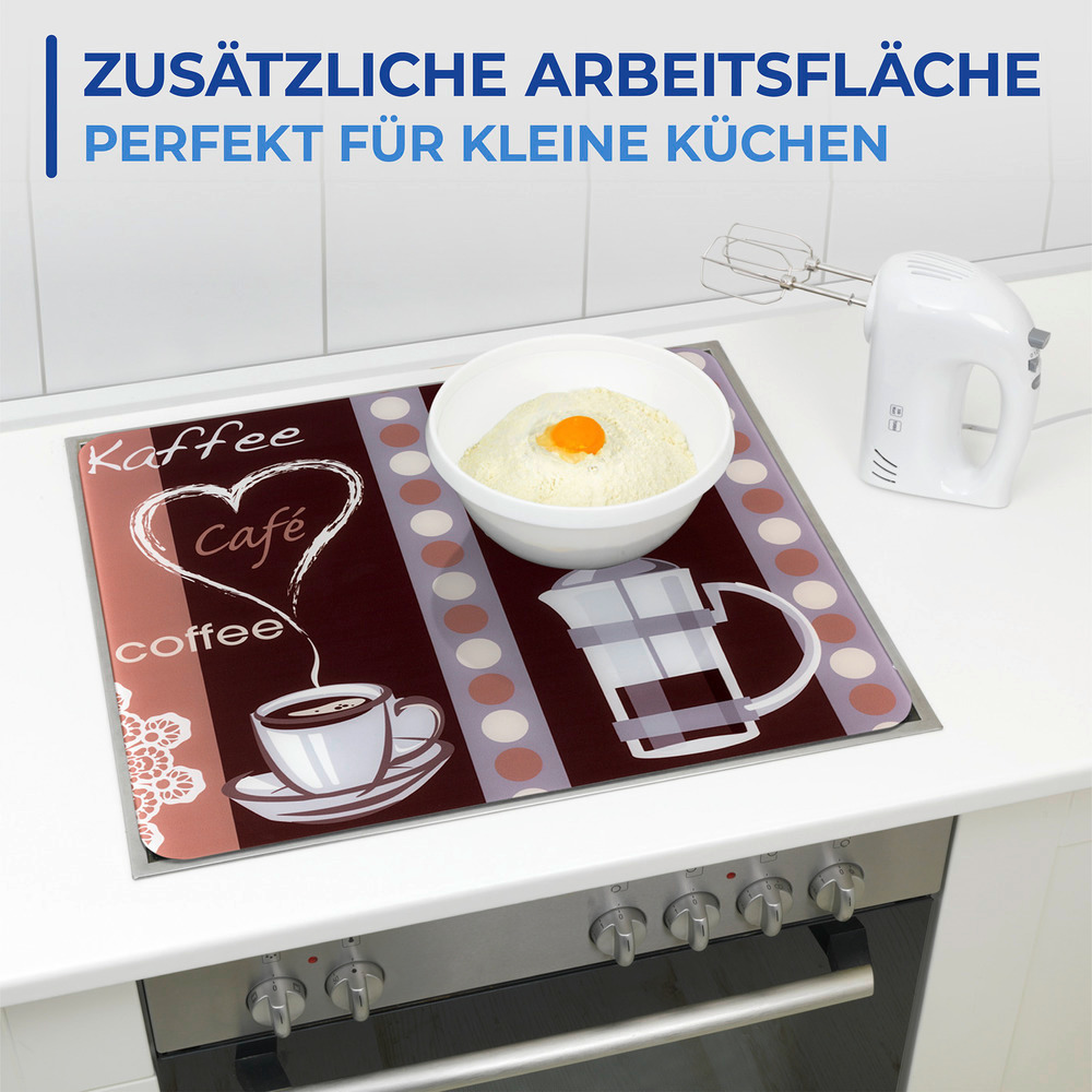 Multi-Platte Mod. Kaffeeduft  für Glaskeramik Kochfelder, Schneidbrett