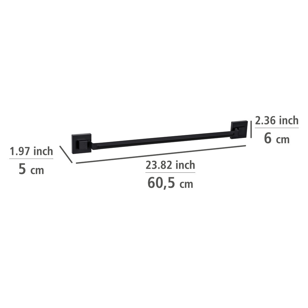 Vacuum-Loc® Badetuchstange Mod. Quadro Schwarz  Befestigen ohne Bohren