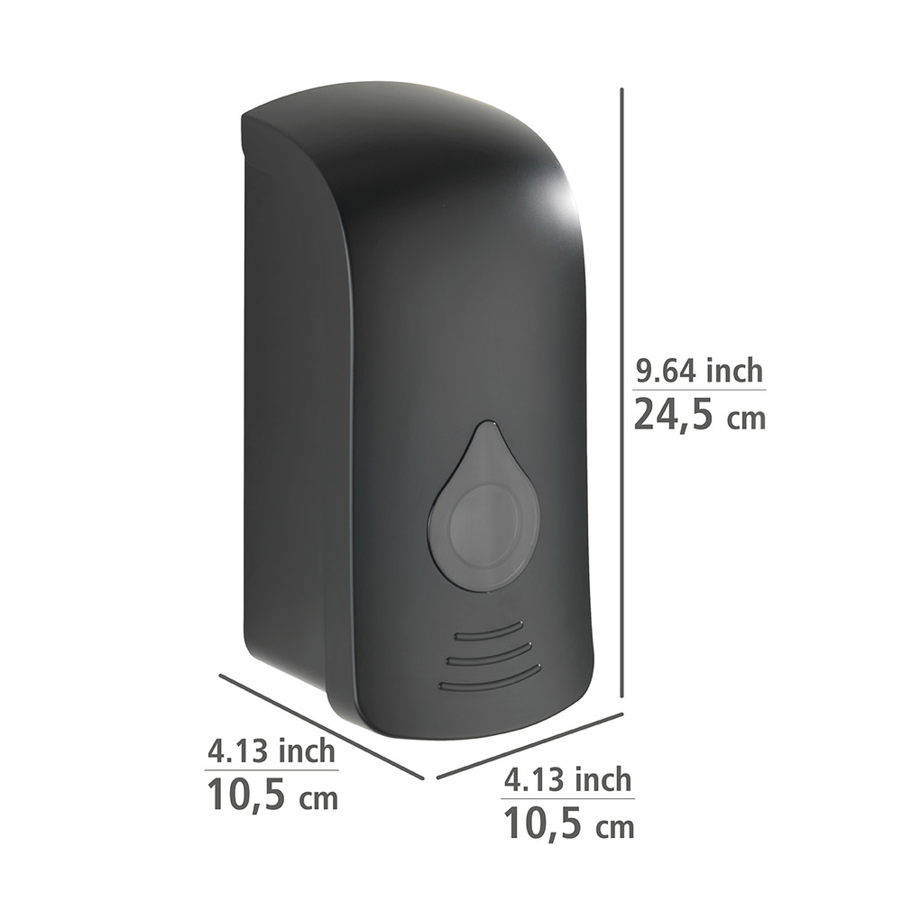 Desinfektionsmittel- und Seifenspender Mod. Ranera L Schwarz, Befestigen ohne bohren, 740 ml  Befestigen ohne Bohren