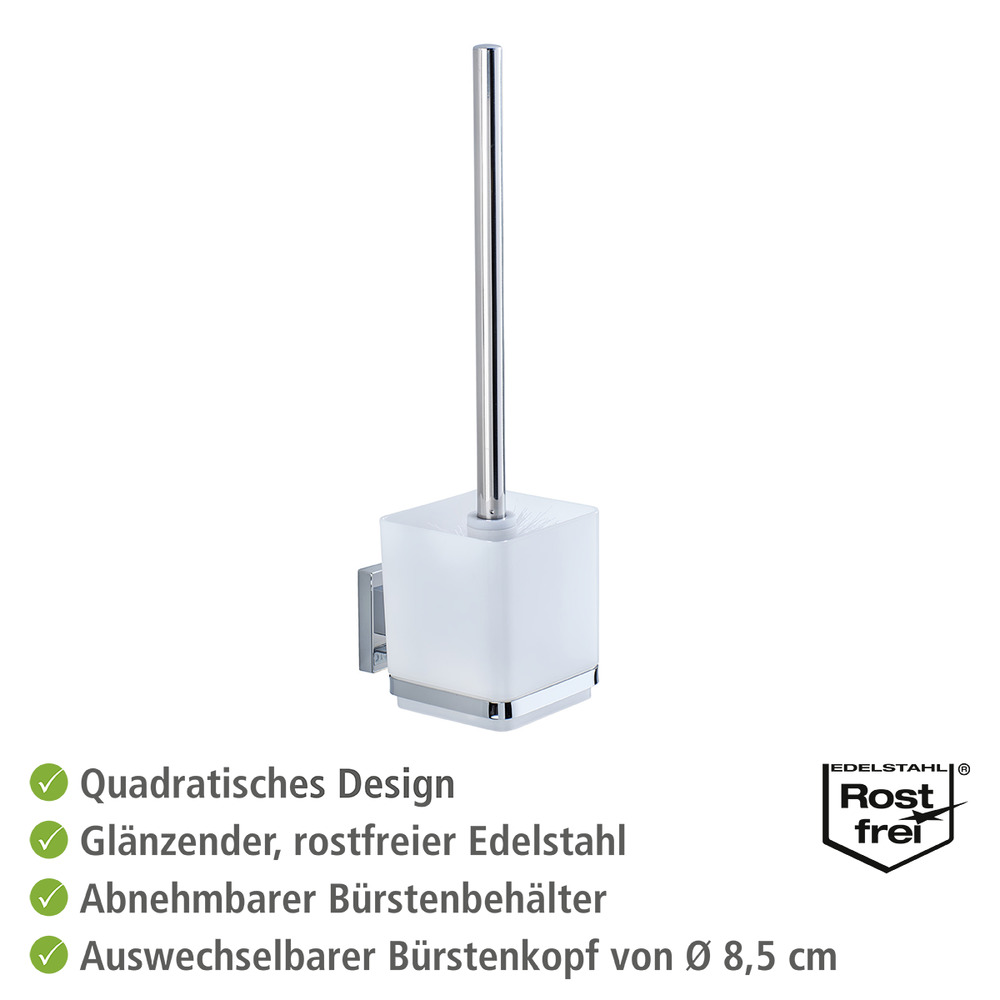 Vacuum-Loc® Edelstahl WC-Garnitur Mod. Quadro  Befestigen ohne bohren