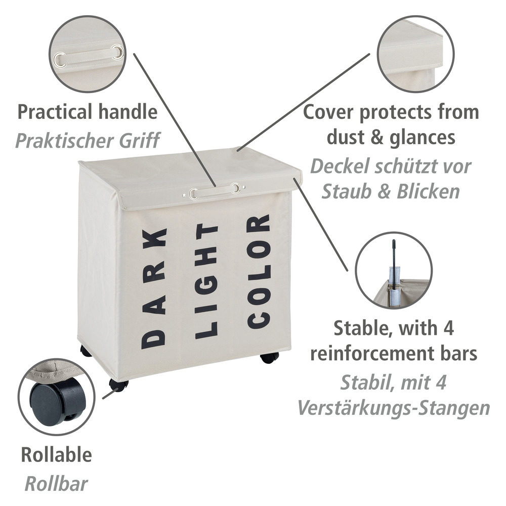 Wäschesammler Mod. Trivo Beige  Wäschekorb, 116 l